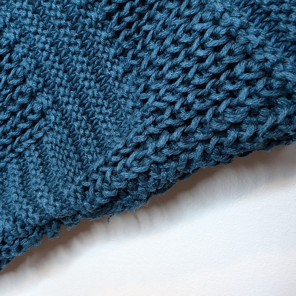 Vintage Woods & Gray Dark Teal Patterned Knit Turtle Neck Women Large Oversized - Picture 6 of 10